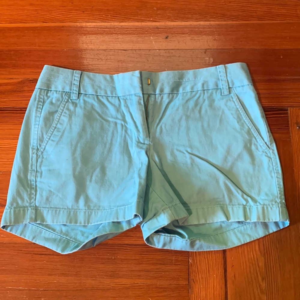 J. Crew Women’s 4” Chino Shorts Size 4 Color Bright Teal